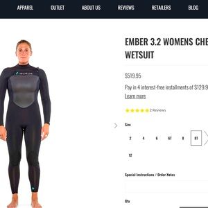 ISURUS EMBER 3.2 WOMEN'S WETSUIT SZ 8 Tall NEW! In Sealed Original Packaging.